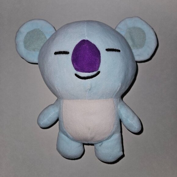Koya Line Friends Blue Thinker Koala Plush 9.5" Stuffed Animal Toy Purple White - Picture 1 of 9